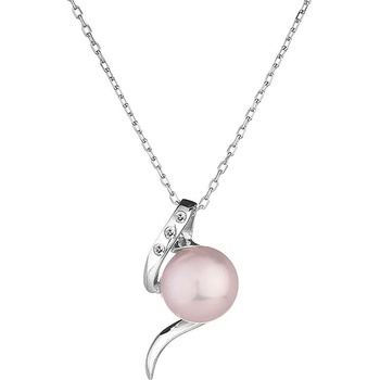 Image 1 of Swan Сребърно колие със сладководна бяла перла и цирконий LA087NP Swan