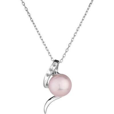Swan Сребърно колие със сладководна бяла перла и цирконий LA087NP Swan