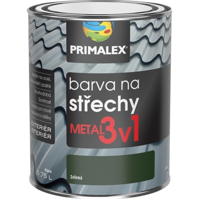 Primalex Metal 3v1 Farba na strechy 0,75L metal zelená