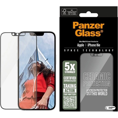 Panzer Стъклен протектор PanzerGlass - Ultra Wide Fit, iPhone 16E, прозрачен (5715685026119)