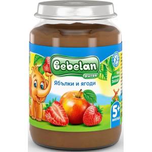 Bebelan Плодово пюре Bebelan Puree - Ябълки и ягоди, 190 g (4171) - baby