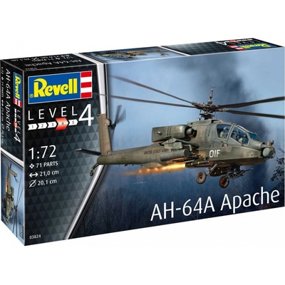 REVELL Plastic ModelKit vrtulník 03824 AH-64A Apache 18-03824 1:72