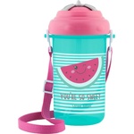 Canpol babies Преходна чаша със сламка и капаче Canpol - 400 ml, Диня (4/102_pin)