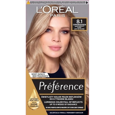 L'Oréal L'Oréal Préférence Боя за коса, 8.1 Light Ash Blonde
