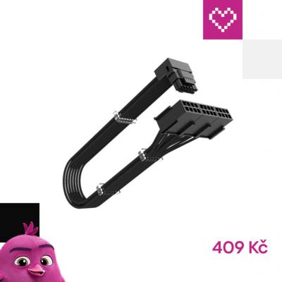 AKASA G-Nexus PX24, 16-pin na 3x 8-pin, 12VHPWR Adaptér, 30cm, 90° AK-CBPW31-30BK – Zboží Živě