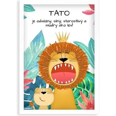 Plagát Tato ako lev - biely rámček 20x30 - 55038