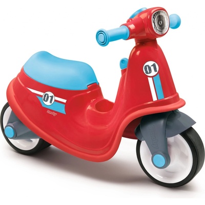 Smoby motorka s reflektorom Scooter Red gumenými kolesami červené