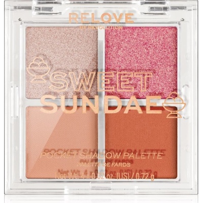 Revolution Relove Pocket Palette paletka očních stínů Sweet Sundae 4 x 0,72 g
