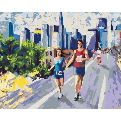 Zuty Malování Podle Čísel Dva Běžci 80 x 100 cm Plátno Rám