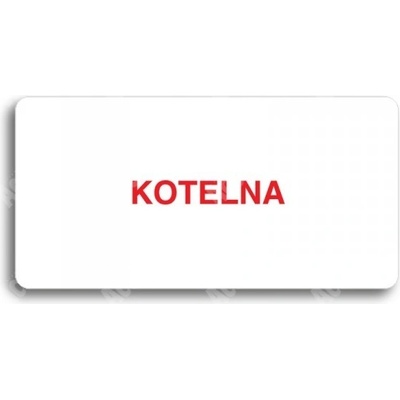 ACCEPT Piktogram KOTELNA - bílá tabulka - barevný tisk bez rámečku