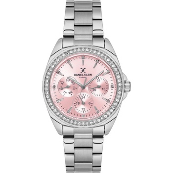 Daniel Klein Exclusive DK. 1.14053-2 Дамски часовник, Сребрист- Розов циферблат, Стоманена верижка