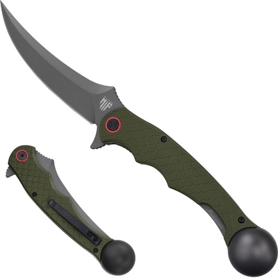 Messerfieber Zavírací rybářský nůž "IRONROOTS OLIVE" s klipem