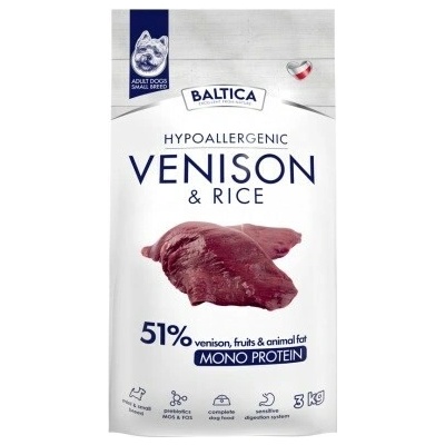 Baltica Nutraceutic Hypoallergenic Small Mono Venison & Rice 3 kg