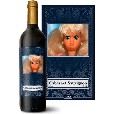 Sablio WTF Barbie - Meme Barbie Cabernet Sauvignon Červené víno 12 % 0,75 l (holá fľaša)