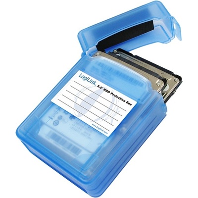 LogiLink Кутия 2.5" (6.35 cm) LogiLink Protection Box Blue, за 2 2.5" хард диска, син (UA0132)
