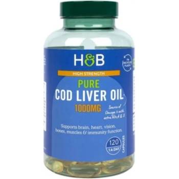 Омега-3 рибено масло от черен дроб на треска (Pure Cod Liver Oil) 1000мг , H&B