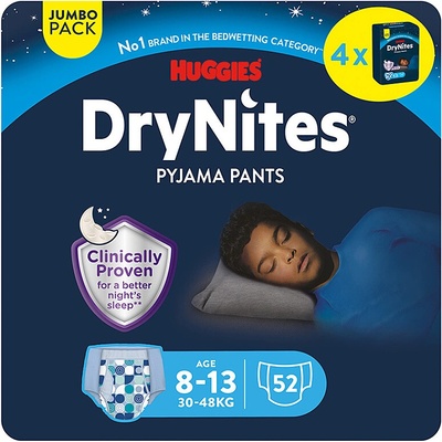 DryNites pro chlapce JUMBO box 8-13 let / 30-48kg / 4x13ks