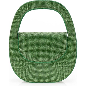 Tsoukalas Ръчна чанта от зелен лурекс от кристали