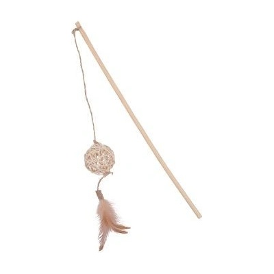 Zolux Ethicat Rattan míček s pírkem 4,8 x 4,9 x 45,4 cm