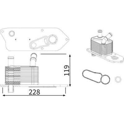 Olejový chladič, motorový olej MAHLE CLC 469 000S (CLC469000S)