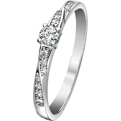 Zlaton Prsten bílé zlato s diamantem a diamanty 000150807252