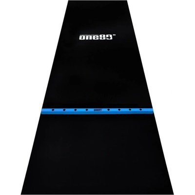 Pryžový koberec s modrou hranicí hodu ONE80 300×90cm, černý