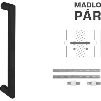 MPkovania FT - MADLO kód K02 Ø 25 mm UN pár Rozteč madla: 200 mm, Rozmer profilu madla: Ø 25 mm, Dĺžka: 225 mm