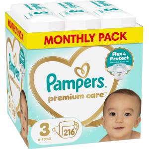 Pampers Пелени Pampers Premium Care - Размер 3, 6-10 kg, 216 броя (1100051052) - baby