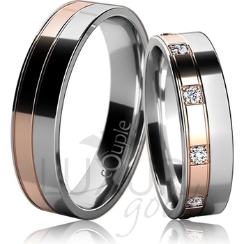 MAURICIUS snubní prsteny červeno bílé zlato C 5 UE 1 BCB