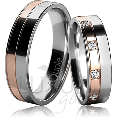 MAURICIUS snubní prsteny červeno bílé zlato C 5 UE 1 BCB