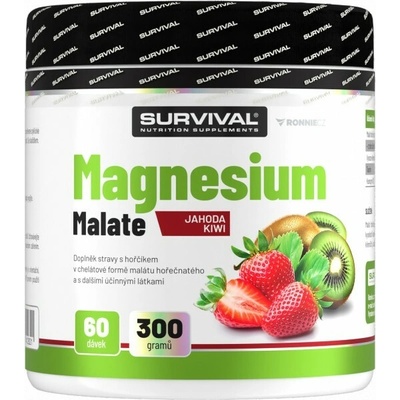 Survival Horčík • Magnesium Malate 300 g jahoda-kivi