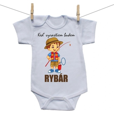 Boodyy Body s krátkym rukávom Keď vyrastiem budem rybár