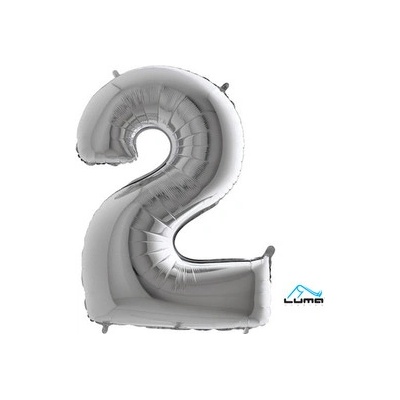 Smart balloons Balón fóliový číslo strieborné 2