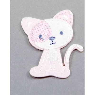 Nažehľovacia záplata - mačička - viac farebných variantov - rozmer 5 cm x 3,5 cm mačka - ružová - CEZ2105