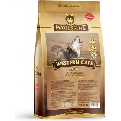 Wolfsblut WESTERN CAPE ADULT - Ostrich with Banana - храна за кучета, БЕЗ ЗЪРНО с Месо от щраус с банани, за средни и едри породи, Германия - 12, 5 кг - WB782994