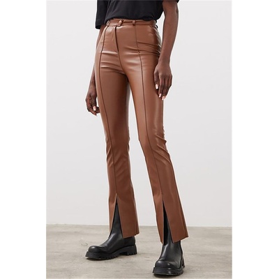 Madmext Дамски кожен панталон mg1311 - Светлокафяв #323227 (323227_Кафяво)