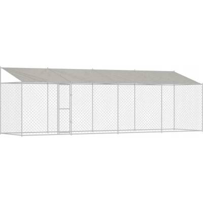 VidaXL Klec pro psa Stříbrná 800 x 200 x 256 cm Ocel