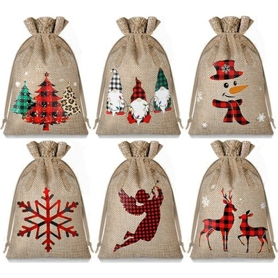 Impap Sáček stahovací juta 13 x 18cm Vánoce - 20ks 24327