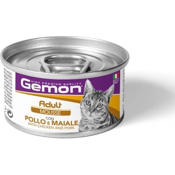 Gemon Cat Adult Mousse with Chicken Pork - консерва за котки в зряла възраст, мус с пилешко и свинско 85 гр, Италия - 1022