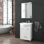 Drop Ritmo бял шкаф с огледало за окачване 1 врата 48 см ляв (5KRTL50WH)