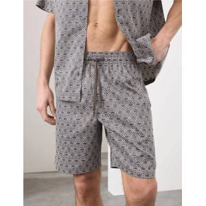 Marks & Spencer Пижамни шорти с печат и висок дял на памук Marks & Spencer синя Marks & Spencer | Sin | МЪЖЕ | L