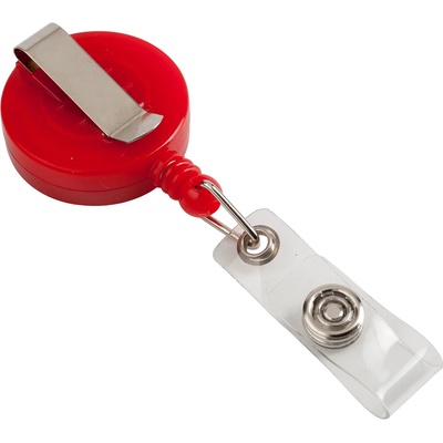 Foska Ретрактор ролетен държач за бадж, кръгъл, червен, 100 броя (1076140025)