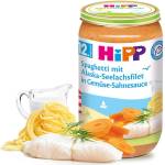 Hipp Био пюре Hipp - Рибно меню спагети с морска треска от Аляска в зеленчуково-сметанов сос, 250 g (6825)