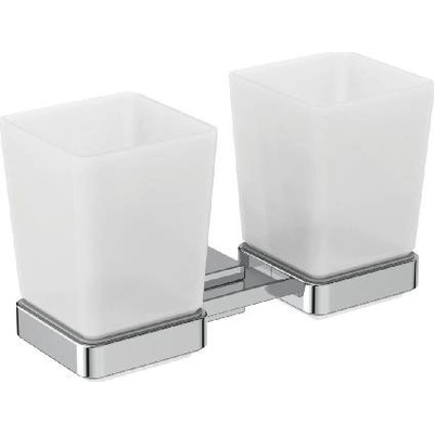 Ideal Standard IOM Square Pohárik na kefky a pastu s držiakom, matné sklo/chróm E2205AA