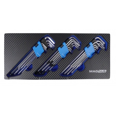 Комплект изключително дълги Г-образни ключове torx, t-star, hex 27 бр. mgs13882 (mgs13882)