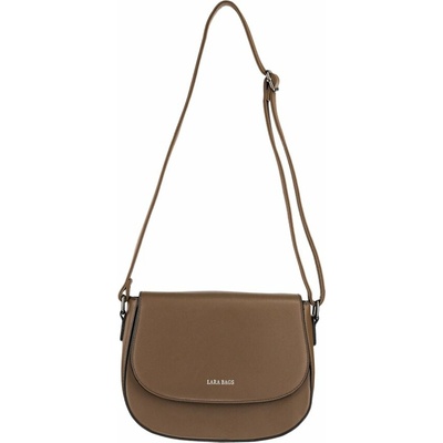 PAOLA dámska crossbody koženková kabelka Tmavohnedá