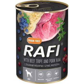 Dolina Noteci RAFI Adult PORK HAM and BEEF TRIPE - консерва за кучета с шунка и телешко шкембе, 400 гр - Полша