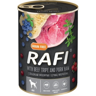 Dolina Noteci RAFI Adult PORK HAM and BEEF TRIPE - консерва за кучета с шунка и телешко шкембе, 400 гр - Полша