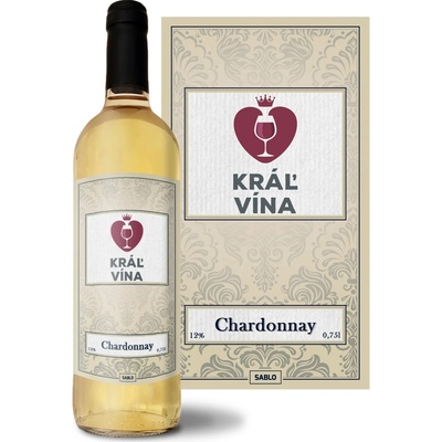 Sablio Kráľ vína Chardonnay biele suché víno 12 % 0,75 l (čistá fľaša)