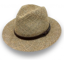 Krumlovanka letní slaměný klobouk Fedora z mořské trávy P-10274